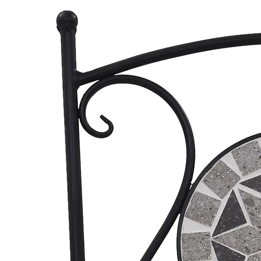 Chaises de bistrot mosaïque 2 pcs Gris - 7