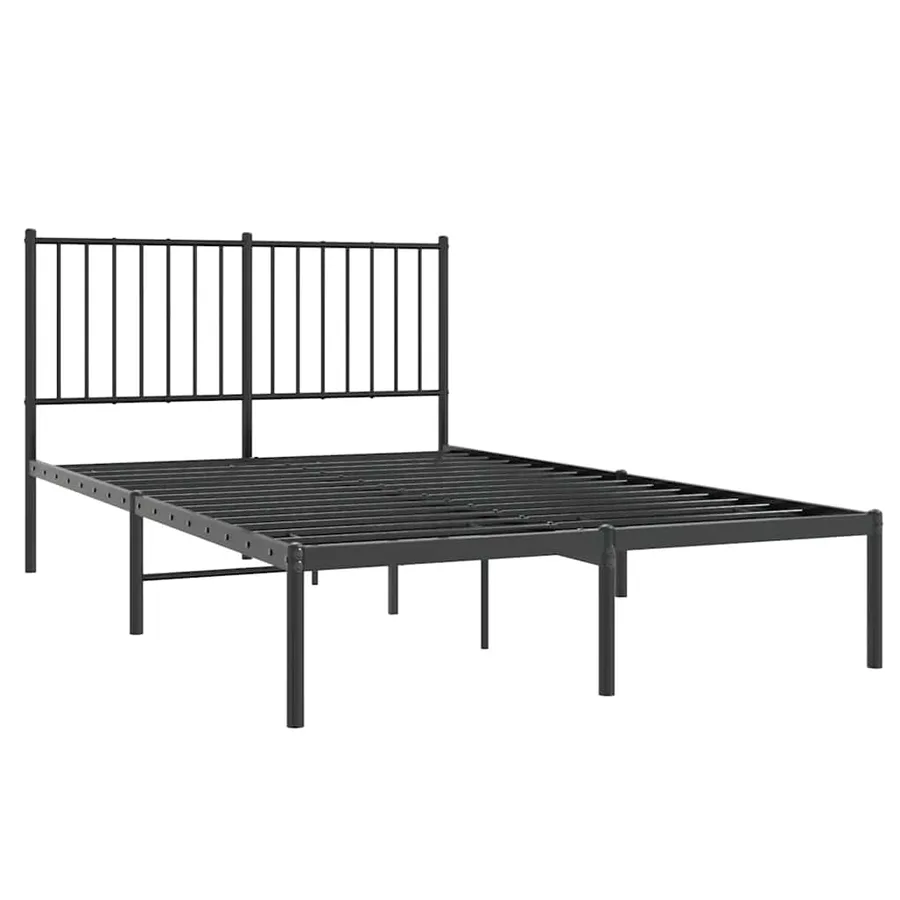 Cadre de lit métal sans matelas avec tête de lit noir 120x190cm - 3