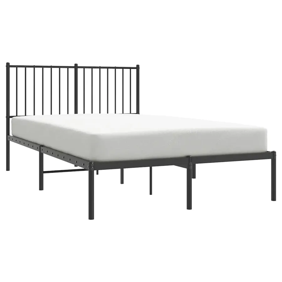 Cadre de lit métal sans matelas avec tête de lit noir 120x190cm - 4