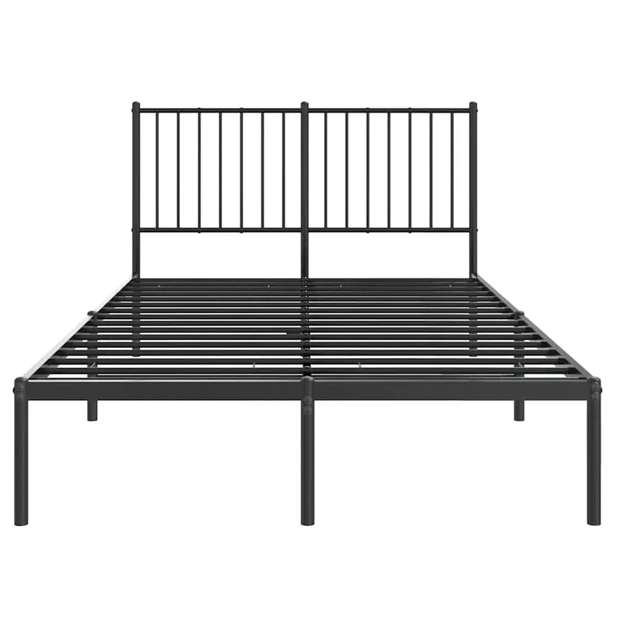 Cadre de lit métal sans matelas avec tête de lit noir 120x190cm - 5