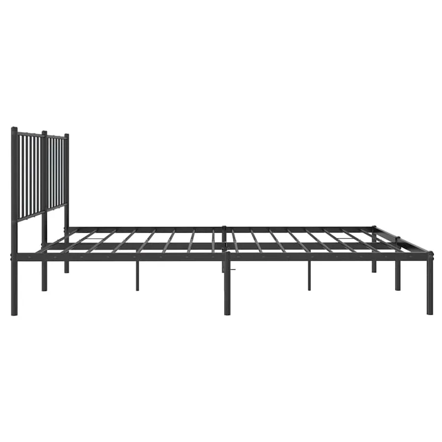 Cadre de lit métal sans matelas avec tête de lit noir 120x190cm - 6