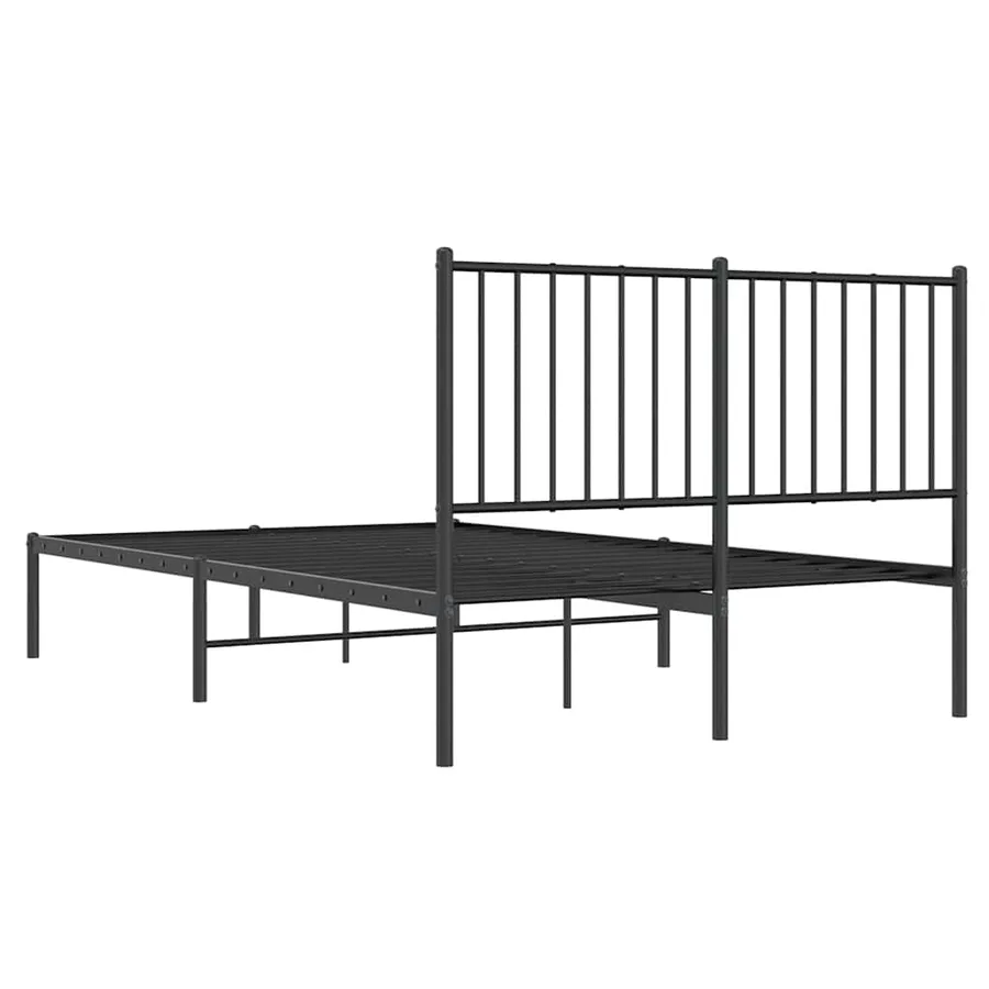 Cadre de lit métal sans matelas avec tête de lit noir 120x190cm - 7