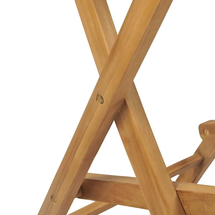 Mobilier de bistro 3pcs et chaises pliables Bois de teck solide - 15
