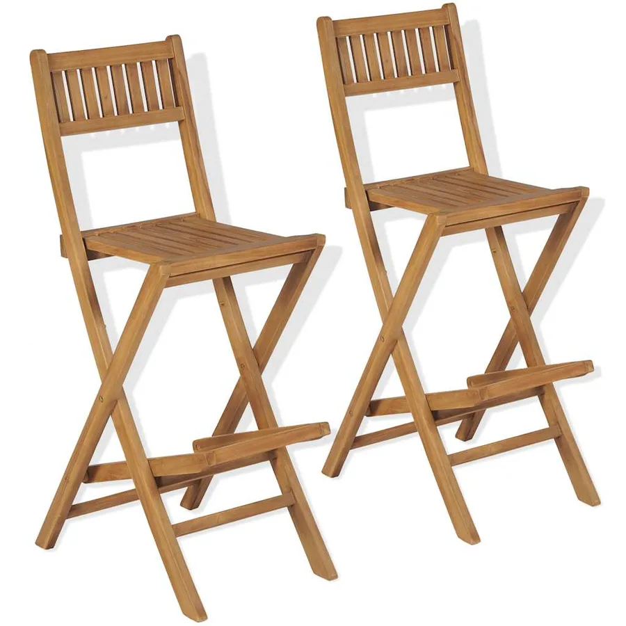 Mobilier de bistro 3pcs et chaises pliables Bois de teck solide - 8
