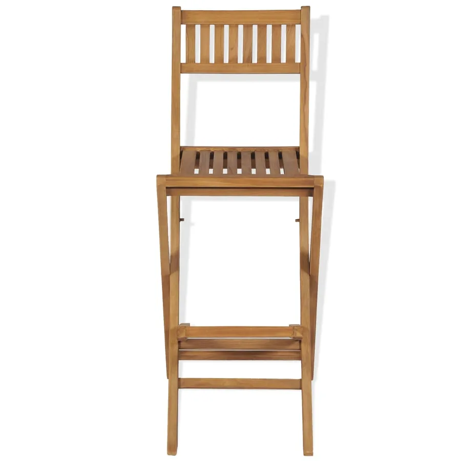 Mobilier de bistro 3pcs et chaises pliables Bois de teck solide - 9
