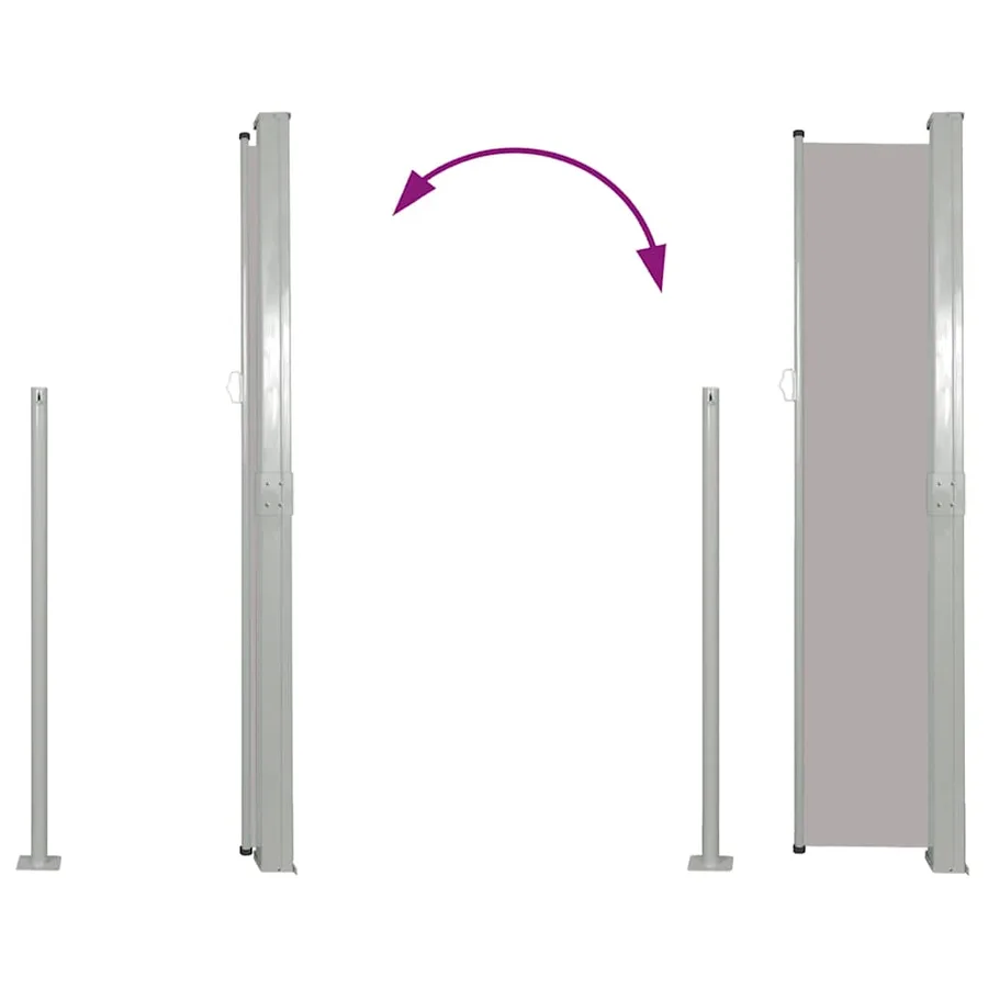 Auvent latéral rétractable 160 x 500 cm Gris - 7