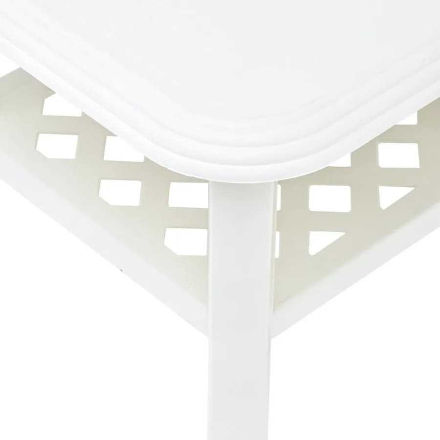 Table basse Blanc 90x60x46 cm Plastique - 5