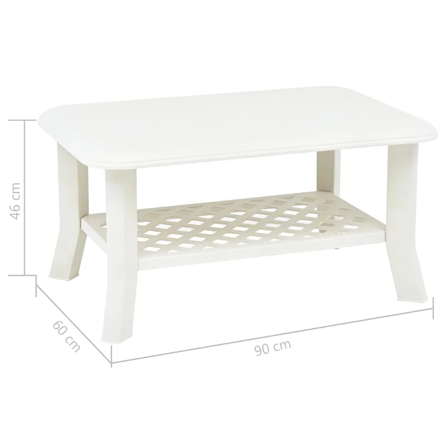 Table basse Blanc 90x60x46 cm Plastique - 6