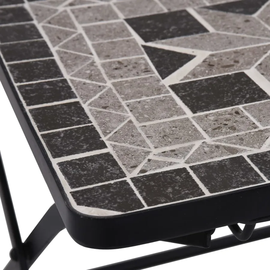 Mobilier de bistro 3 pcs mosaïque Carreaux céramiques Gris - 10