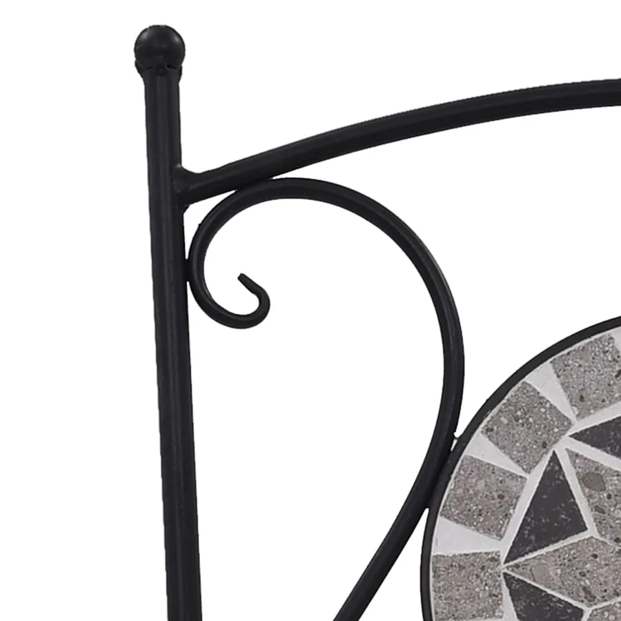 Mobilier de bistro 3 pcs mosaïque Carreaux céramiques Gris - 12