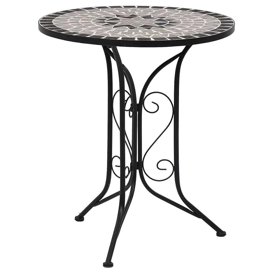 Mobilier de bistro 3 pcs mosaïque Carreaux céramiques Gris - 2
