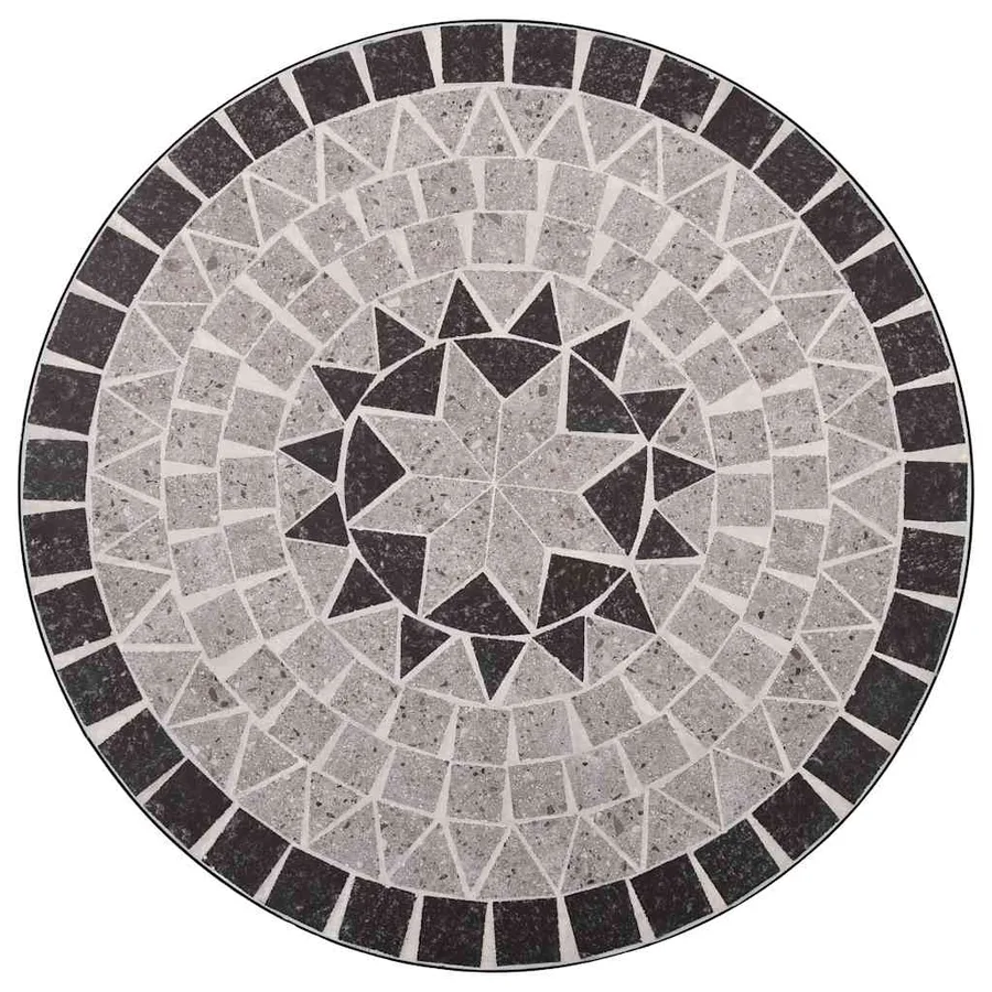 Mobilier de bistro 3 pcs mosaïque Carreaux céramiques Gris - 5