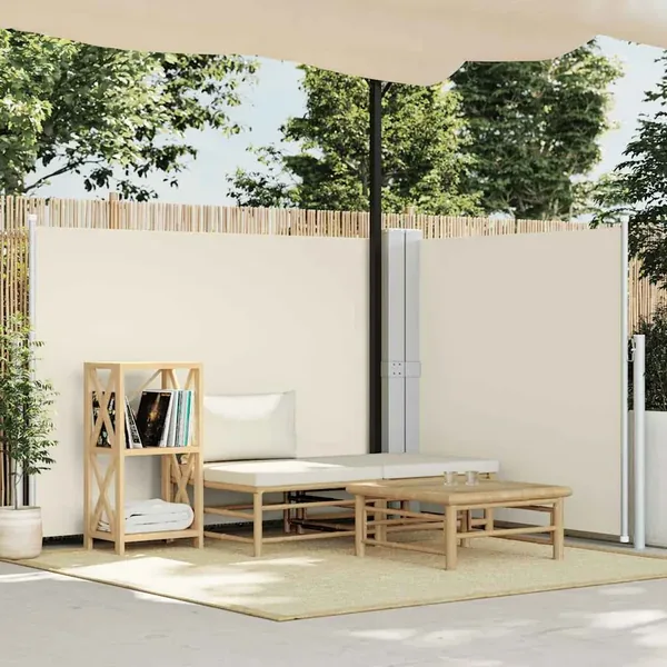 Auvent latéral rétractable Crème 140 x 600 cm