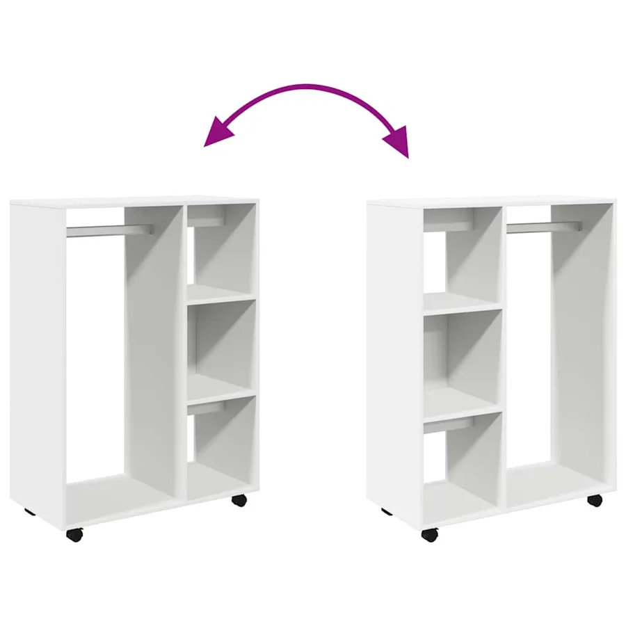 Garde-robe Blanc 80x40x110 cm Bois d’ingénierie - 6