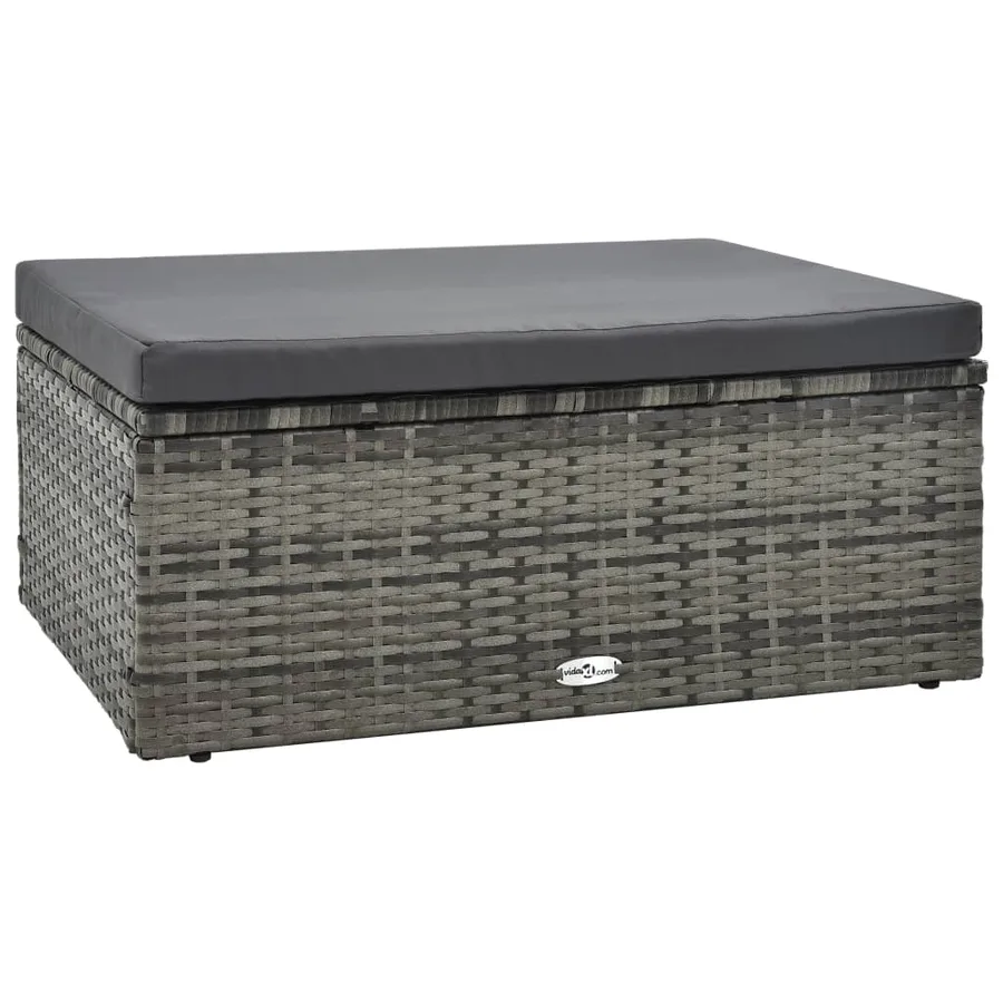 Salon de jardin 5 pcs avec coussins Résine tressée Gris - 3