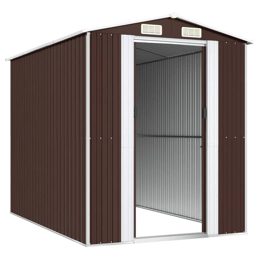 Abri de jardin Marron foncé 192x274x223 cm Acier galvanisé - 4