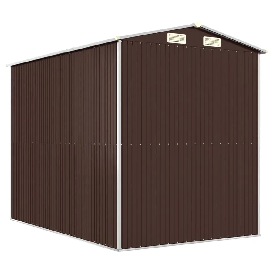Abri de jardin Marron foncé 192x274x223 cm Acier galvanisé - 6