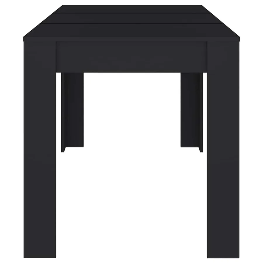 Table à manger Noir 140x74,5x76 cm Bois d'ingénierie - 4