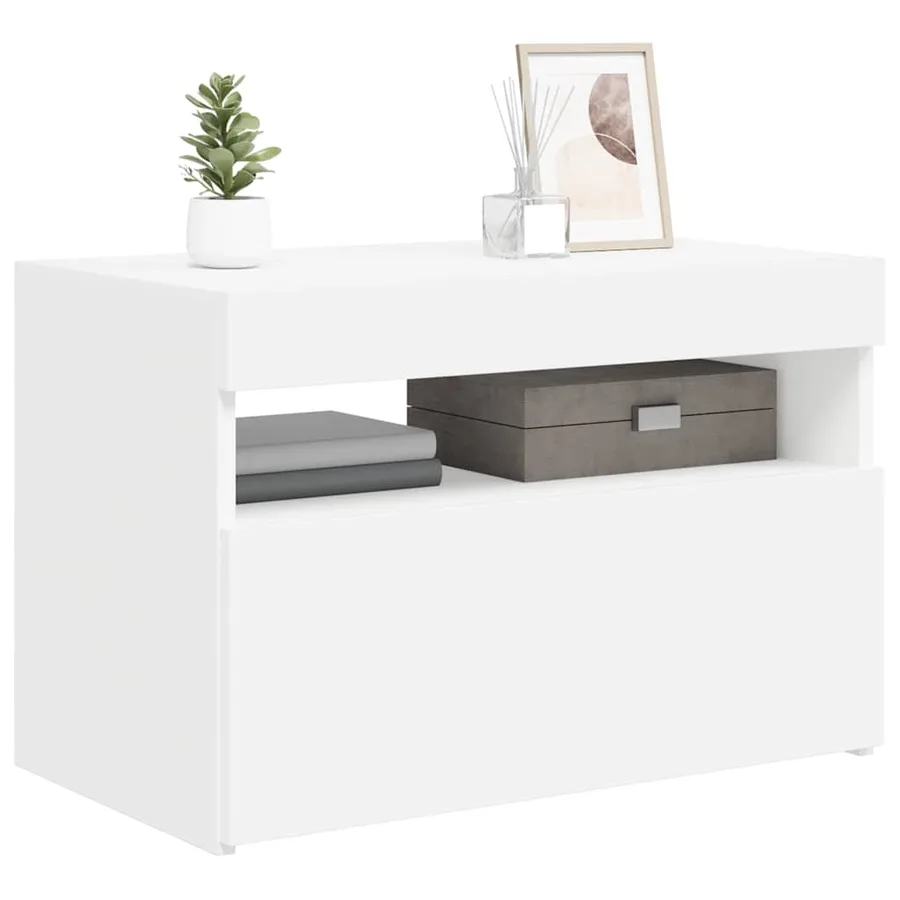 Meuble TV avec lumières LED blanc 60x35x40 cm - 14