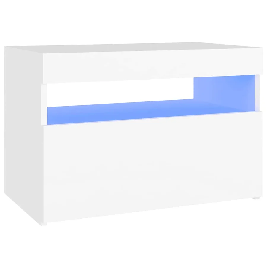 Meuble TV avec lumières LED blanc 60x35x40 cm - 2