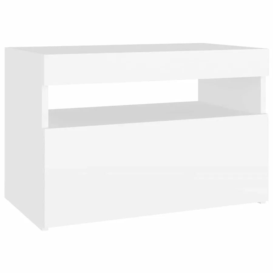 Meuble TV avec lumières LED blanc 60x35x40 cm - 5