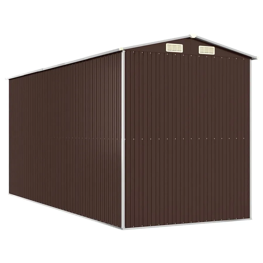 Abri de jardin Marron foncé 192x440x223 cm Métal galvanisé - 6