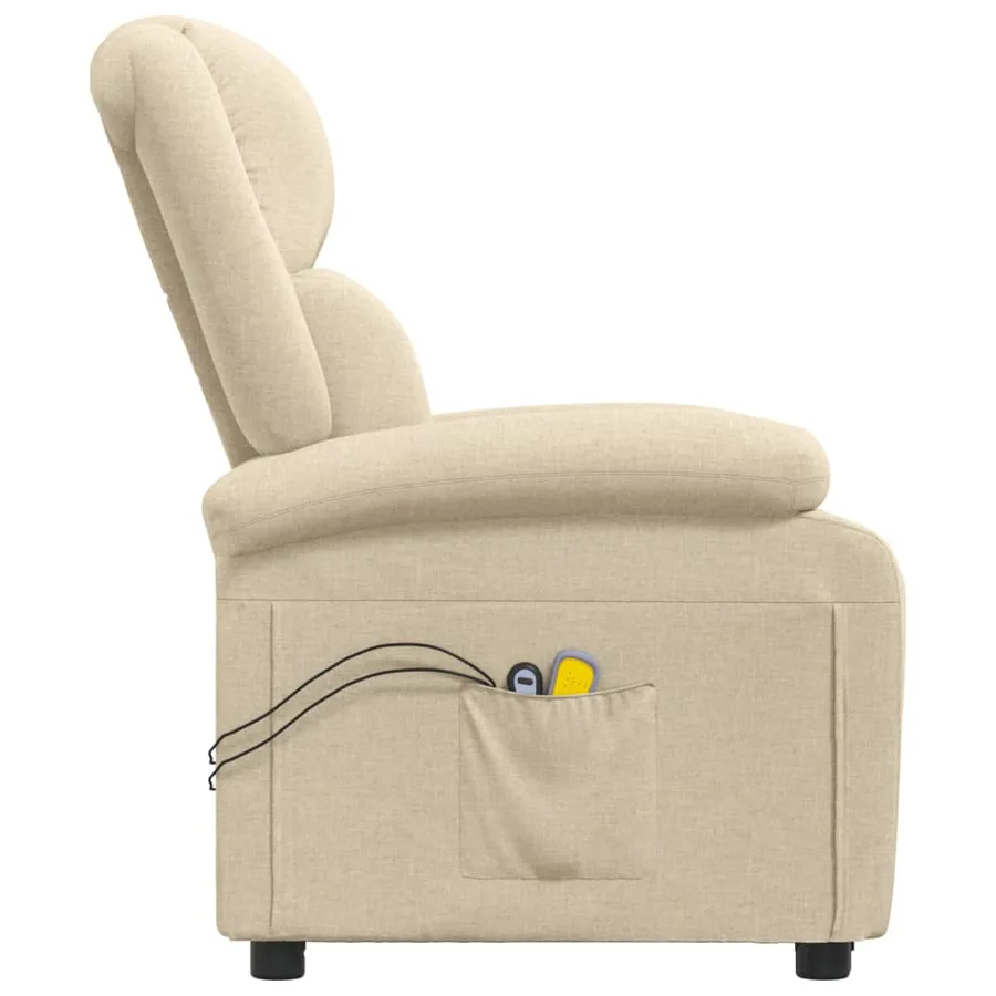 Fauteuil électrique de massage Crème Tissu - 5