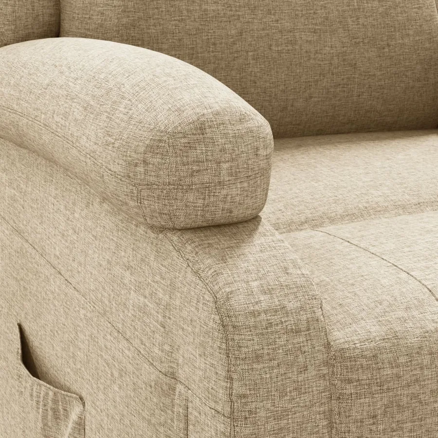Fauteuil électrique de massage Crème Tissu - 7
