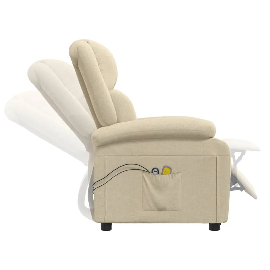 Fauteuil électrique de massage Crème Tissu - 8