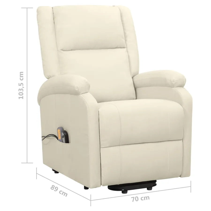 Fauteuil de massage Crème Tissu - 8