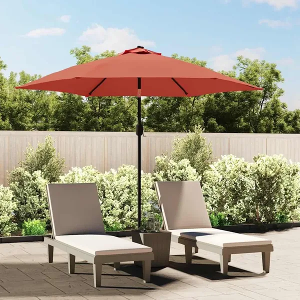 Tissu de remplacement de parasol d'extérieur Terre cuite 300 cm