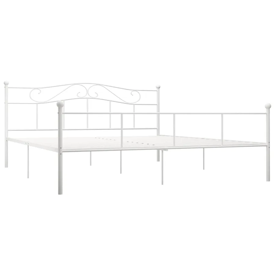 Cadre de lit sans matelas blanc métal 180x200 cm - 2