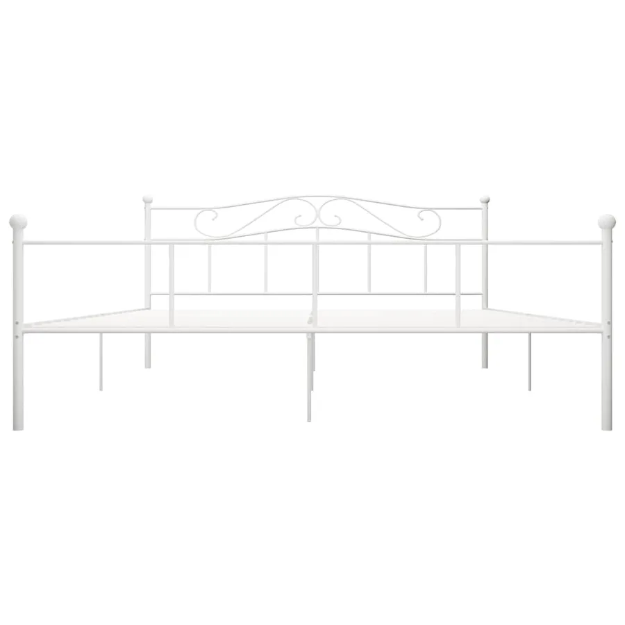 Cadre de lit sans matelas blanc métal 180x200 cm - 3