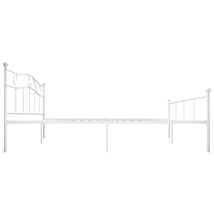Cadre de lit sans matelas blanc métal 180x200 cm - 4