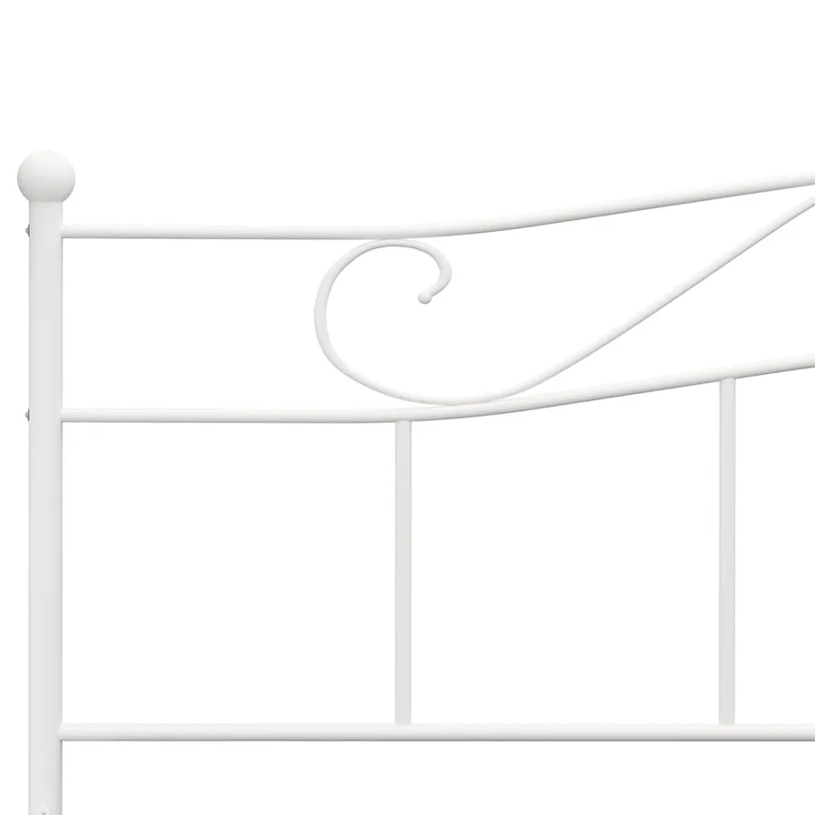 Cadre de lit sans matelas blanc métal 180x200 cm - 5