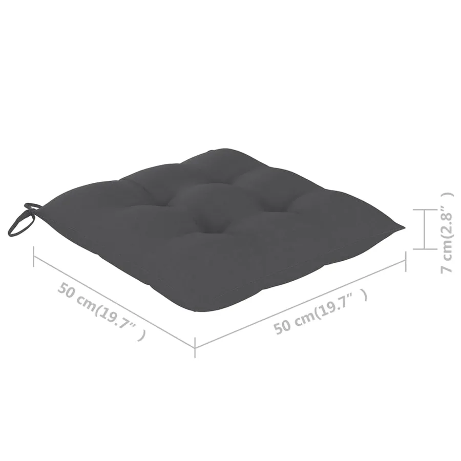 Chaises de jardin empilables avec coussins lot de 6 Teck solide - 26