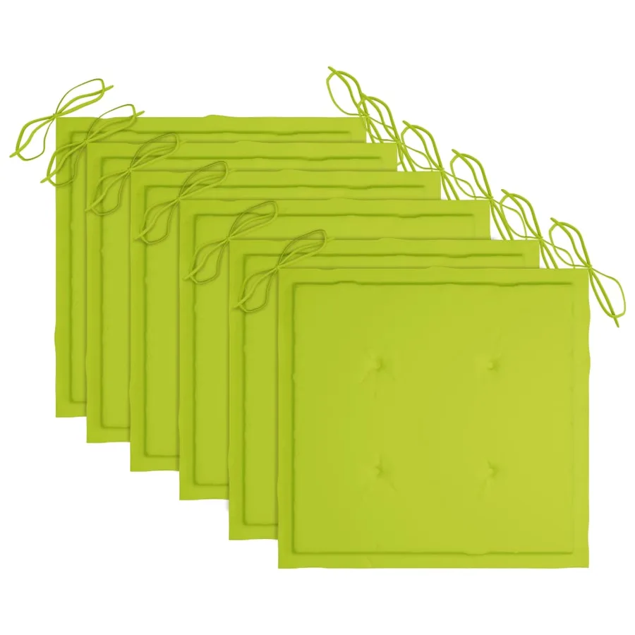 Chaises de jardin empilables avec coussins lot de 6 Teck solide - 33