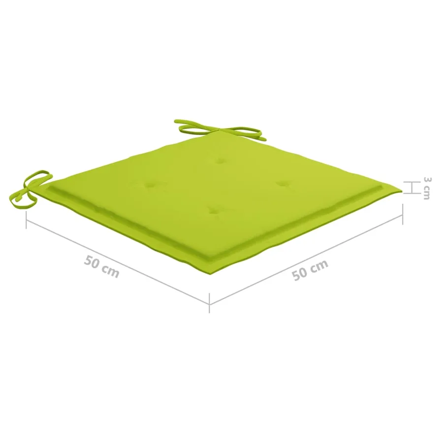 Chaises de jardin empilables avec coussins lot de 6 Teck solide - 37