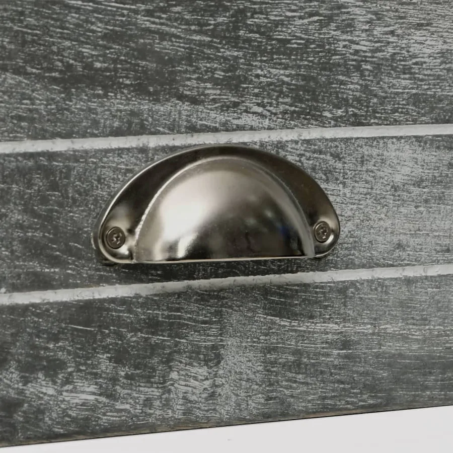 Table de chevet 2 pcs avec 2 tiroirs Gris et blanc - 8