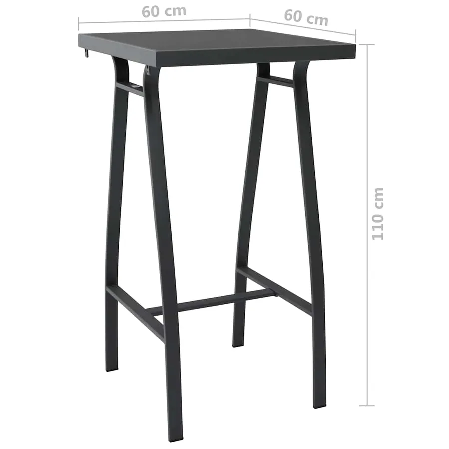 Ensemble de bar de jardin 3 pcs Noir et gris - 5