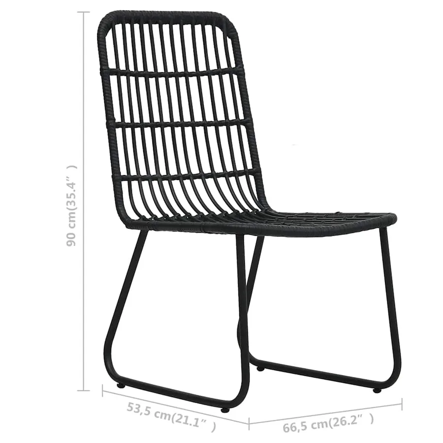 Ensemble à manger d'extérieur 3 pcs résine tressée et verre - 13