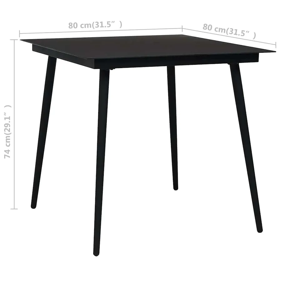 Ensemble à manger d'extérieur 3 pcs résine tressée et verre - 14