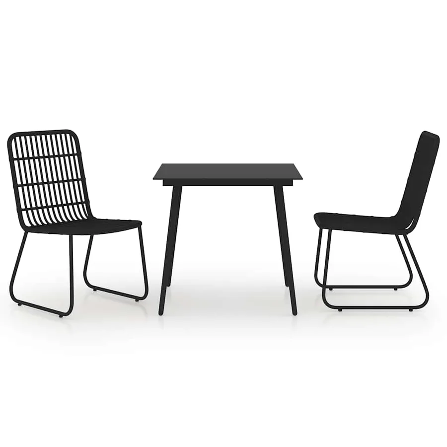 Ensemble à manger d'extérieur 3 pcs résine tressée et verre - 2