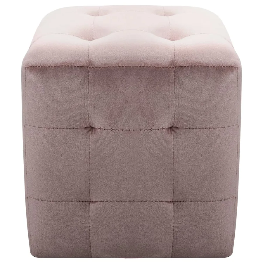 Tables de chevet 2 pcs Rose 30x30x30 cm Tissu velours - 3
