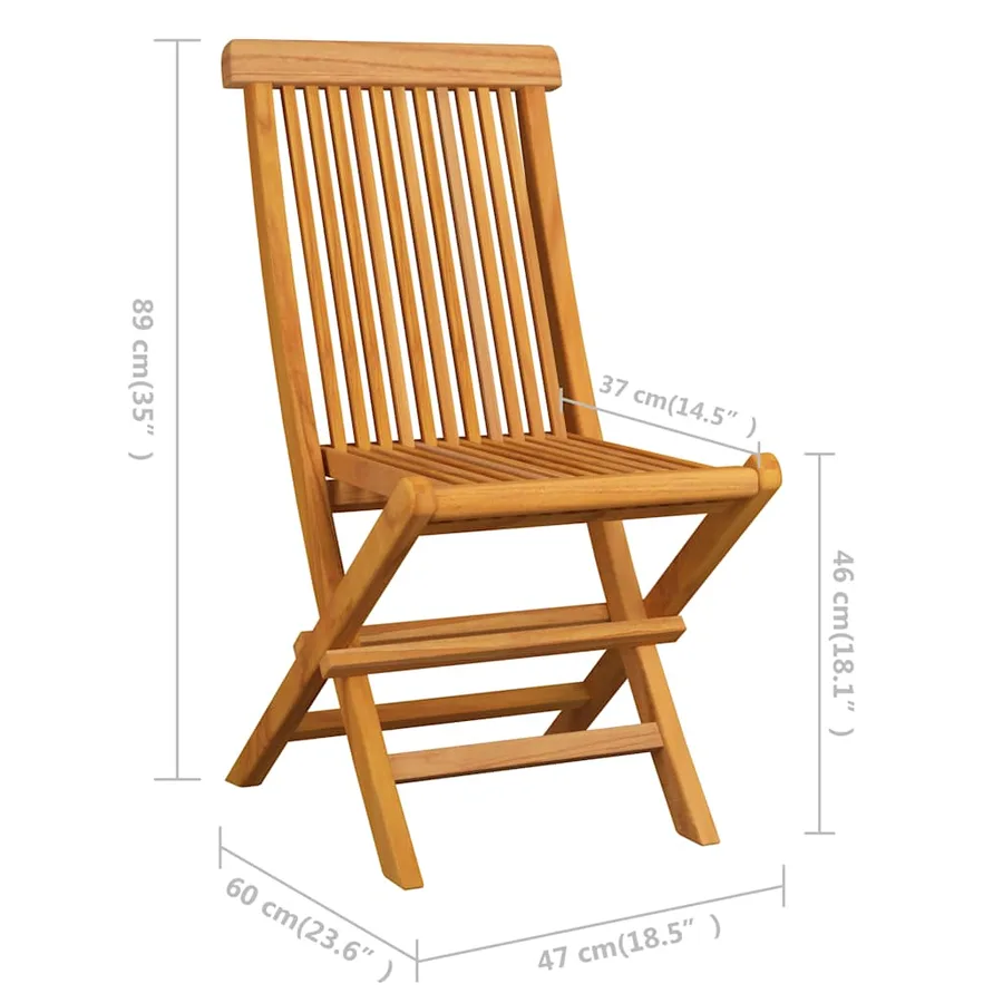 Chaises pliables de jardin 6 pcs Bois de teck solide - 5