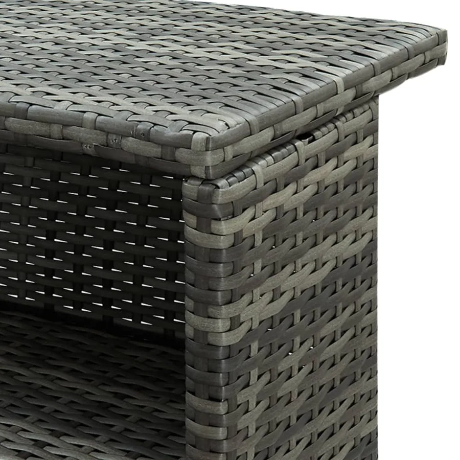 Ensemble de bar de jardin 3 pcs et coussins Résine tressée Gris - 8
