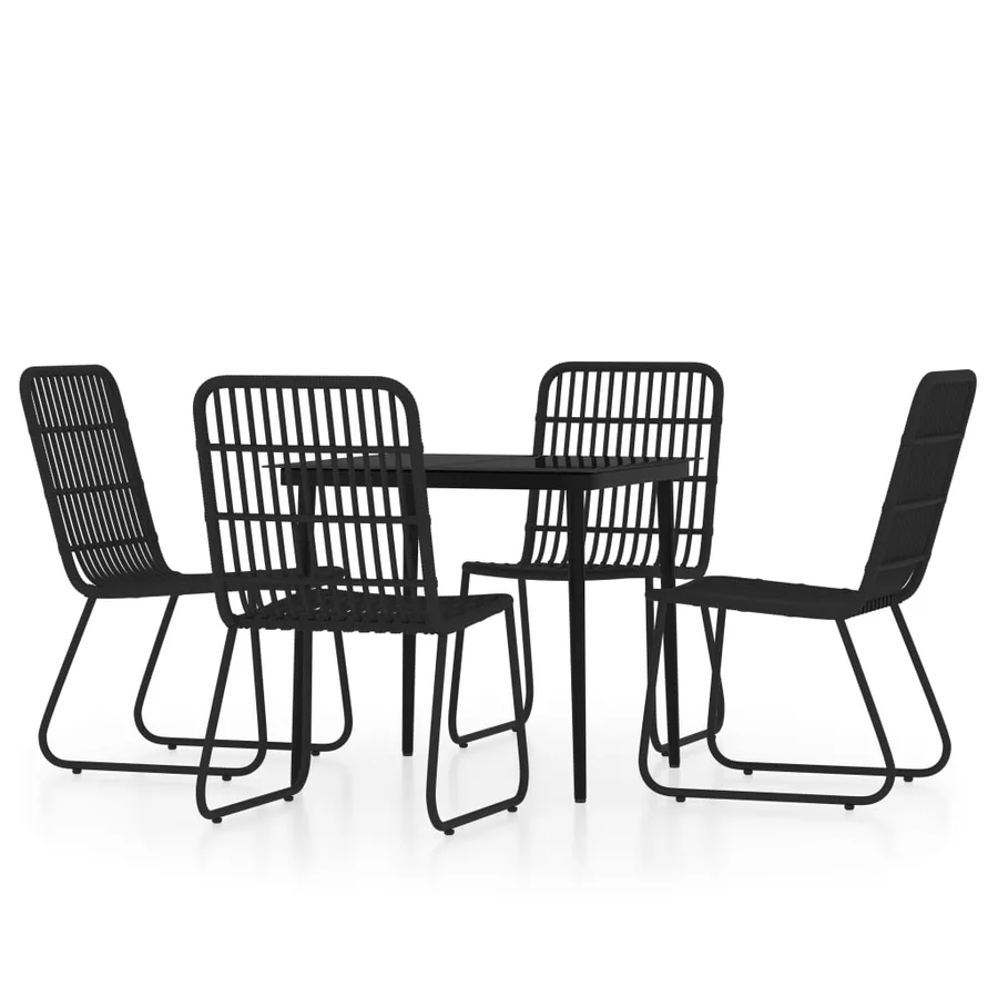 Ensemble à manger de jardin 5 pcs Noir - 2