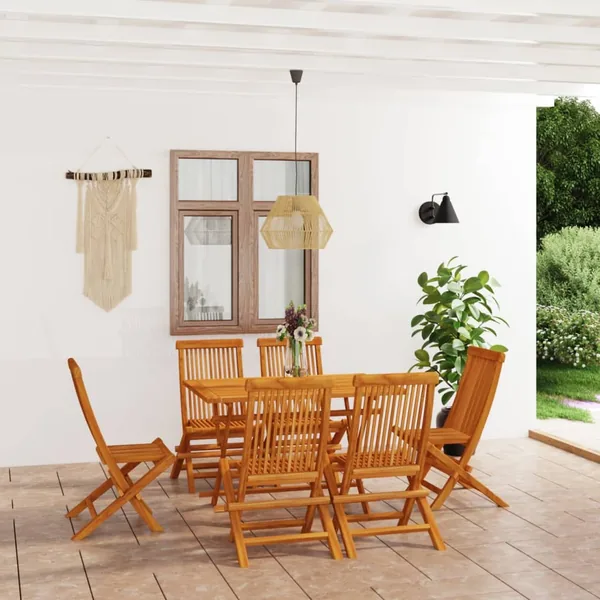 Ensemble à manger de jardin 7 pcs Bois de teck massif