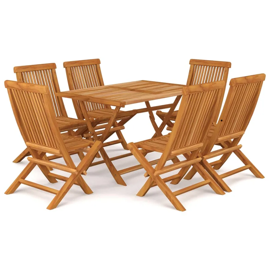 Ensemble à manger de jardin 7 pcs Bois de teck massif - 2