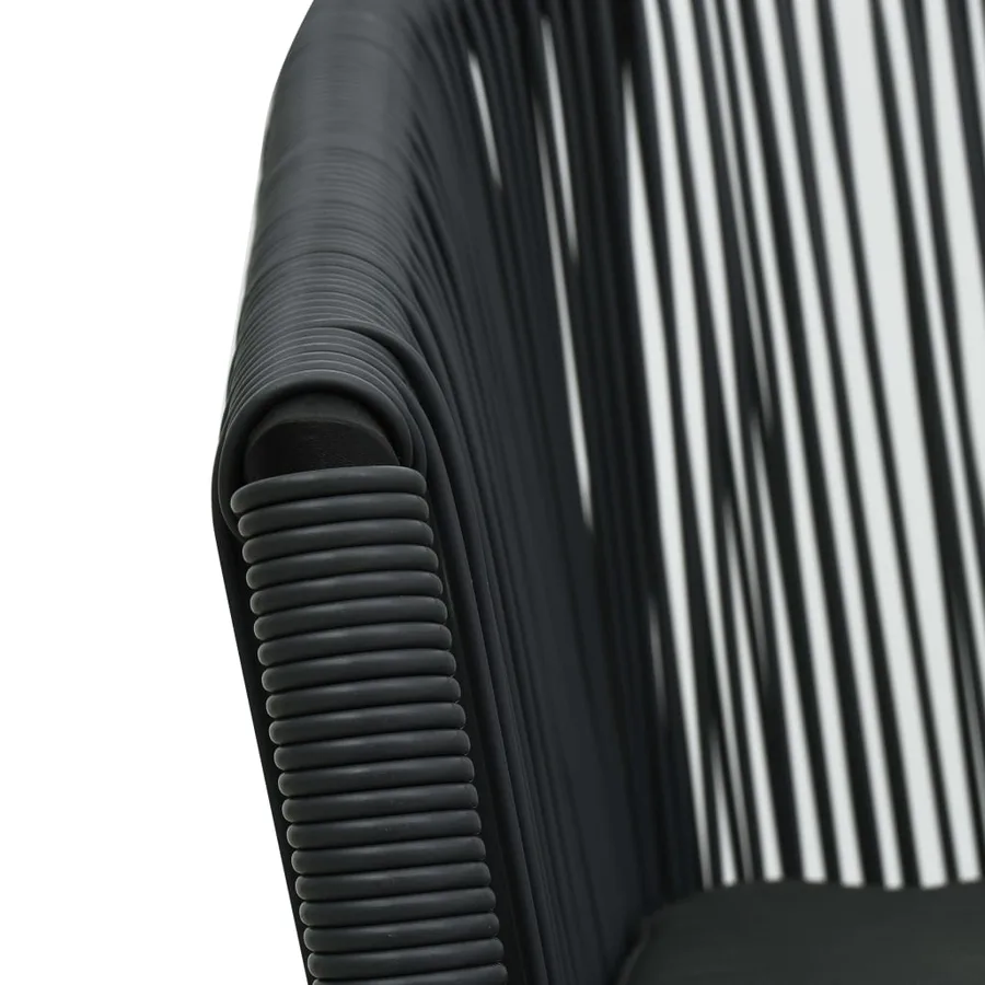 Ensemble de bistro 3 pcs avec coussins Rotin PE Noir - 10